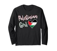 Proud Palestinian Girl Palestine Flag Girlfriend Wife Manga Larga