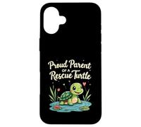 Proud Parent of a Rescue Turtle Cute Animal Lover Carcasa para iPhone 16 Plus