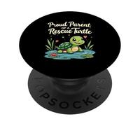 Proud Parent of a Rescue Turtle Cute Animal Lover PopSockets PopGrip Adhesivo