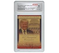 Proud Patriots - 47º Presidente 2º Término 60º Inauguración - Tarjeta de intercambio de perlas doradas (gema de menta 10) | Regalo político perfecto para partidarios de Trump y estadounidenses