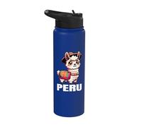 Proud Peruvian Llama Parade: Cultural Peru Pride Souvenir Stainless Steel Insulated Water Bottle