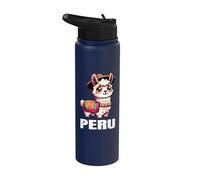 Proud Peruvian Llama Parade: Cultural Peru Pride Souvenir Stainless Steel Insulated Water Bottle
