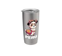 Proud Peruvian Llama Parade: Cultural Peru Pride Souvenir Vaso térmico de acero inoxidable de doble pared