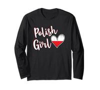 Proud Polish Girl Poland Flag Polish Girlfriend Wife Manga Larga