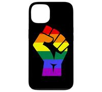 Proud Raised Fist in Rainbow Colors Lesbian Gay Rights Carcasa para iPhone 13