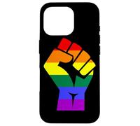 Proud Raised Fist in Rainbow Colors Lesbian Gay Rights Carcasa para iPhone 16 Pro