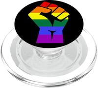 Proud Raised Fist in Rainbow Colors Lesbian Gay Rights PopSockets PopGrip para MagSafe