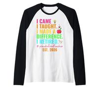 Proud Retired Teacher 2026 Teacher Retirement 2026 Men Women Camiseta Manga Raglan