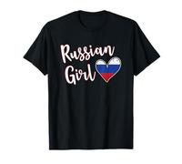 Proud Russian Girl Russia Flag Russian Girlfriend Wife Camiseta