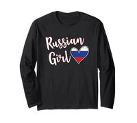Proud Russian Girl Russia Flag Russian Girlfriend Wife Manga Larga