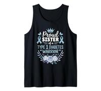 Proud Sister of Type 1 Diabetic Warrior Design Diabetes Camiseta sin Mangas