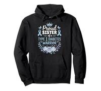 Proud Sister of Type 1 Diabetic Warrior Design Diabetes Sudadera con Capucha