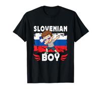 Proud Slovenian Boy Dab Pose Slovenian Son Guy Slovenia Flag Camiseta