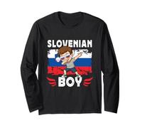 Proud Slovenian Boy Dab Pose Slovenian Son Guy Slovenia Flag Manga Larga