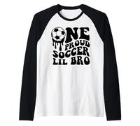 Proud Soccer Lil Bro - Pelota de fútbol con Goteo en la Parte Trasera de la Familia Brother Camiseta Manga Raglan
