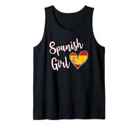 Proud Spanish Girl Spain Flag Spanish Girlfriend Wife Camiseta sin Mangas