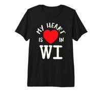 Proud State My Heart Is In WI Wisconsin Camiseta Premium