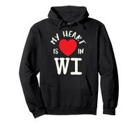 Proud State My Heart Is In WI Wisconsin Sudadera con Capucha