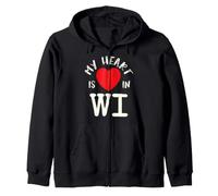 Proud State My Heart Is In WI Wisconsin Sudadera con Capucha