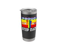 Proud Stepdad LGBTQ Rainbow Flag Step Dad LGBT Pride Month Vaso térmico de acero inoxidable de doble pared