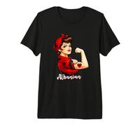 Proud Strong Albanian Girl Woman Girlfriend Albania Flag Camiseta Premium