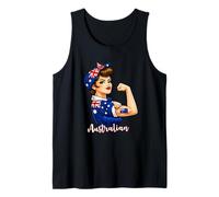 Proud Strong Australian Girl Woman Girlfriend Australia Flag Camiseta sin Mangas
