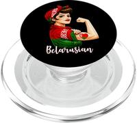Proud Strong Belarusian Girl Woman Girlfriend Belarus Flag PopSockets PopGrip para MagSafe