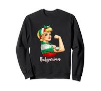Proud Strong Bulgarian Girl Woman Girlfriend Bulgaria Flag Sudadera