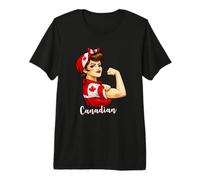 Proud Strong Canadian Girl Woman Girlfriend Canada Flag Camiseta Premium