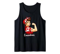 Proud Strong Canadian Girl Woman Girlfriend Canada Flag Camiseta sin Mangas