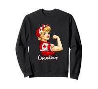 Proud Strong Canadian Girl Woman Girlfriend Canada Flag Sudadera