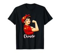 Proud Strong Chinese Girl Woman Girlfriend China Flag Camiseta