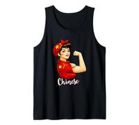 Proud Strong Chinese Girl Woman Girlfriend China Flag Camiseta sin Mangas