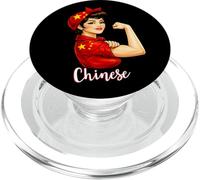 Proud Strong Chinese Girl Woman Girlfriend China Flag PopSockets PopGrip para MagSafe