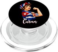 Proud Strong Cuban Girl Woman Girlfriend Cuba Flag PopSockets PopGrip para MagSafe