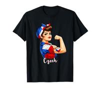 Proud Strong Czech Girl Woman Girlfriend Czech Republic Flag Camiseta