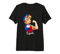 Proud Strong Czech Girl Woman Girlfriend Czech Republic Flag Camiseta Premium