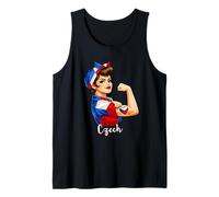 Proud Strong Czech Girl Woman Girlfriend Czech Republic Flag Camiseta sin Mangas