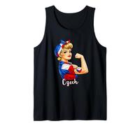 Proud Strong Czech Girl Woman Girlfriend Czech Republic Flag Camiseta sin Mangas