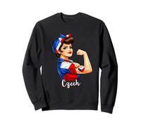 Proud Strong Czech Girl Woman Girlfriend Czech Republic Flag Sudadera
