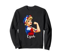 Proud Strong Czech Girl Woman Girlfriend Czech Republic Flag Sudadera
