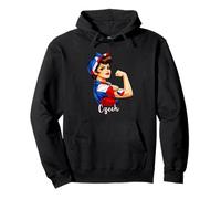 Proud Strong Czech Girl Woman Girlfriend Czech Republic Flag Sudadera con Capucha
