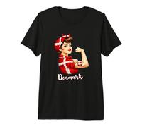 Proud Strong Danish Girl Woman Girlfriend Denmark Flag Camiseta Premium