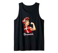 Proud Strong Danish Girl Woman Girlfriend Denmark Flag Camiseta sin Mangas