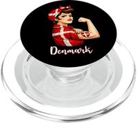 Proud Strong Danish Girl Woman Girlfriend Denmark Flag PopSockets PopGrip para MagSafe