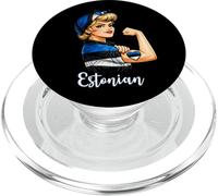 Proud Strong Estonian Girl Woman Girlfriend Estonia Flag PopSockets PopGrip para MagSafe