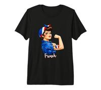 Proud Strong French Girl Woman Pride France Flag Camiseta Premium