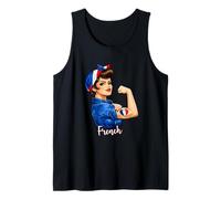 Proud Strong French Girl Woman Pride France Flag Camiseta sin Mangas