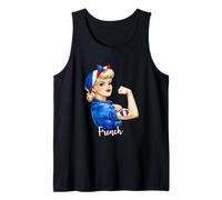 Proud Strong French Girl Woman Pride France Flag Camiseta sin Mangas