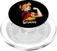 Proud Strong German Girl Woman Pride Germany Flag PopSockets PopGrip para MagSafe